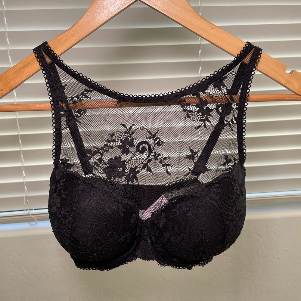 Victoria’s Secret Black Lace High Neck Bra